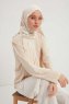 Fadime - Hijab À motifs Pearl White