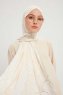 Fadime - Hijab À motifs Pearl White