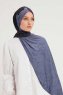 Fadime - Hijab À motifs Bleu Marin