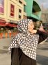 Atika - Hijab A Motifs En Coton Blanc - Mirach