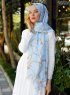 Bahr - Hijab à Motifs Bleu - Sal Evi