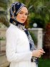 Bariah - Hijab à Motifs Bleu Marin - Sal Evi