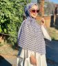 Basimah - Hijab A Motifs En Coton Blanc