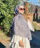Basimah - Hijab A Motifs En Coton Blanc