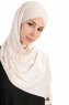 Cansu Beige 3X Jersey Hijab Sjal Ecardin 200911-4