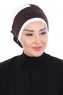Clara - Turban En Coton Marron & Crème