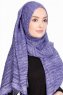 Didem Lila Crinkle Bomull Hijab Sjal 400110d