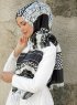 Dounia - Hijab à Motifs Noir - Sal Evi