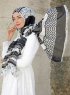 Dounia - Hijab à Motifs Noir - Sal Evi