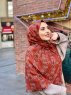 Elyas - Hijab A Motifs En Coton Rouge Brique - Mirach