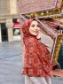 Elyas - Hijab A Motifs En Coton Rouge Brique - Mirach