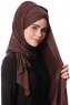 Eslem - Hijab Pile Jersey Marron - Ecardin