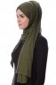 Eslem - Hijab Pile Jersey Kaki - Ecardin