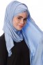 Eslem - Hijab Pile Jersey Bleu Clair - Ecardin