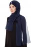 Evren - Chiffon Hijab Bleu Marin