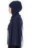 Evren - Chiffon Hijab Bleu Marin