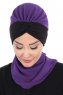 Gill - Hijab Pratique Violet & Noir
