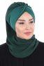 Gill - Hijab Pratique Vert Foncé & Vert Foncé