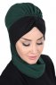Gill - Hijab Pratique Vert Foncé & Noir