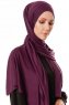 Hande - Hijab En Coton Prune - Gülsoy