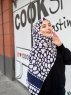 Iza - Hijab A Motifs En Coton Bleu Marin & Blanc - Mirach