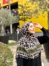 Iza - Hijab A Motifs En Coton Noir & Kaki - Mirach