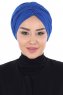 Jill - Turban En Coton Bleu - Ayse Turban
