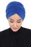 Jill - Turban En Coton Bleu - Ayse Turban