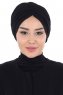 Jill - Turban En Coton Noir - Ayse Turban
