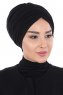 Jill - Turban En Coton Noir - Ayse Turban