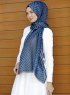 Dounia - Hijab à Motifs Bleu Marin