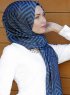 Dounia - Hijab à Motifs Bleu Marin