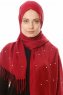 Kadri - Hijab Bordeaux Avec Des Perles - Özsoy