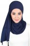 Kaisa - Hijab Coton Pratique Bleu Marin