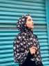 Kenza - Hijab A Motifs En Coton Noir - Mirach