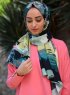 Khawla - Hijab A Motifs En Coton Vert & Kaki