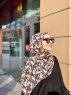Lamia - Hijab A Motifs En Crêpe Crème - Mirach