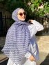 Malala - Hijab A Motifs En Coton Bleu Marin
