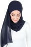 Malin - Hijab Chiffon Pratique Bleu Marin