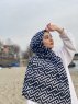 Meher - Hijab A Motifs En Coton Noir