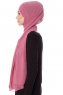 Mehtap - Chiffon Hijab Pratique One-Piece Rose Foncé