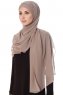 Mehtap - Chiffon Hijab Pratique One-Piece Taupe