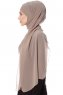 Mehtap - Chiffon Hijab Pratique One-Piece Taupe
