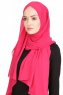 Merve Fuschia Krep Chiffon Hijab 4A128b