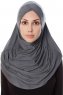 Mia - Hijab Al Amira Gris Foncé One-Piece - Ecardin