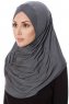 Mia - Hijab Al Amira Gris Foncé One-Piece - Ecardin