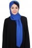 Mikaela - Hijab Coton Pratique Bleu & Noir