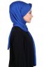 Mikaela - Hijab Coton Pratique Bleu & Noir
