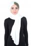 Mikaela - Hijab Coton Pratique Crème & Kaki