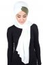 Mikaela - Hijab Coton Pratique Crème & Kaki